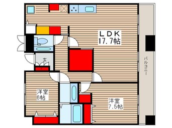 間取図 ﾘﾊﾞ-ｻｲﾄﾞ隅田ｾﾝﾄﾗﾙﾀﾜ-ﾊﾟﾚｽ