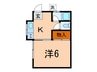 サンホワイト 1Kの間取り