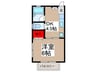 中央コータース二番館 1DKの間取り