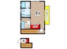 ハニーテイク 1Kの間取り
