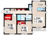 ルチーネ 2LDKの間取り