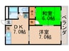 シャトル金町 2DKの間取り