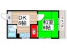 サンライズホ－ラム 1DKの間取り