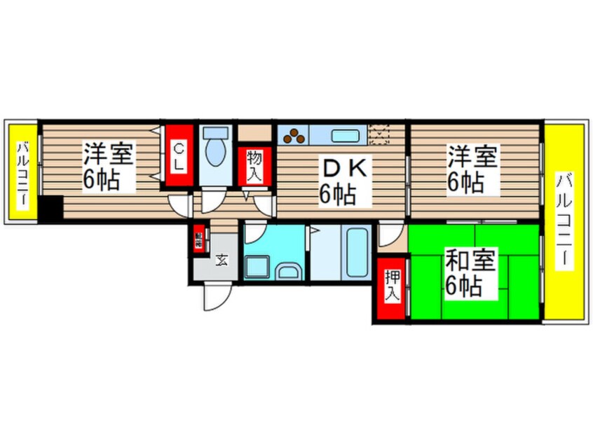 間取図 エリントンヒル東船橋