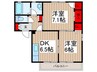 コーポビューラー 2DKの間取り