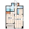 オーデシャトー 1LDKの間取り