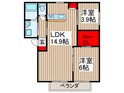 クレセントＢの間取図