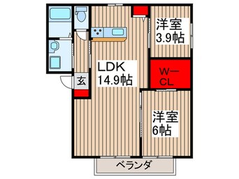 間取図 クレセントＢ