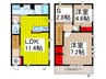 ラ・コリーヌB 2LDK+Sの間取り