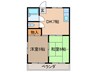 ロックハウス 2DKの間取り