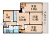 晴海ビュータワー1号棟(2602) 3LDK+Sの間取り