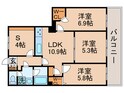 晴海ビュータワー1号棟(2602)の間取図