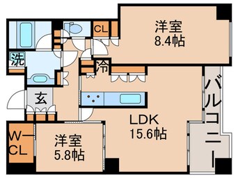 間取図 ﾊﾟｰｸｻｲﾄﾞｳｲﾝｸﾞｽ(502)