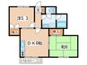 モンシャト－町田 2DKの間取り