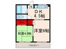 コ－ポサンファイン第一 2DKの間取り
