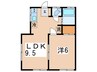 サンロイヤル市ヶ尾 1LDKの間取り