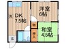 高橋コーポ 2DKの間取り