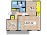 名瀬マンション 2LDKの間取り