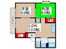 ドミール針ヶ谷 2LDKの間取り