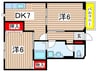 リヴィエールⅡ 2DKの間取り