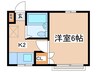 プレザントヒル 1Kの間取り