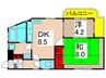 ハイム石橋 2DKの間取り