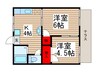 ティアラ津田沼Ⅳ 2Kの間取り