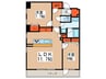 PRIME URBAN 東中野 COURT 2LDKの間取り