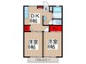 ハイツ昼間 2DKの間取り