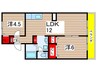 イーストセブン君塚 2LDKの間取り