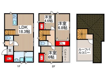 間取図 仮）草加市新善町戸建てB棟