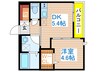 プランタン村上 1DKの間取り
