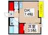 仮）八千代市村上ｱﾊﾟｰﾄ新築計画 1DKの間取り