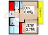 プランタン村上 1DKの間取り