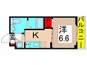 アーバンパーク六町 1Kの間取り