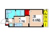 アーバンパーク六町 1Kの間取り