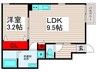 ｸﾚｽﾄﾊｳｽ 1LDKの間取り