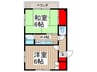 領家パレス 2Kの間取り