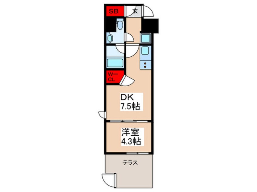 間取図 ﾊﾟｰｸｱｸｼｽ東陽町ﾚｼﾞﾃﾞﾝｽ