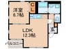 プランタン 1LDKの間取り