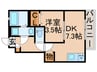 プランタン 1DKの間取り
