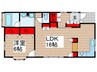 コスモアイリス 1LDKの間取り