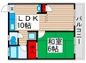 ハイツクロ－バ－ 1LDKの間取り