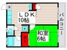 ハイツクロ－バ－ 1LDKの間取り
