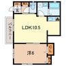 クラヴィエ上木 1LDKの間取り