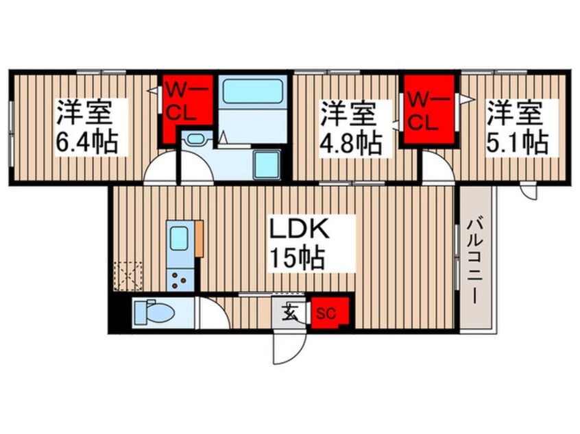 間取図 ルリアン保木間