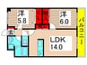 グランド－ル東綾瀬 2LDKの間取り