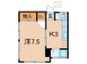 わかまつハウスⅢ 1Kの間取り