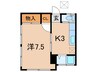 わかまつハウスⅢ 1Kの間取り