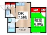 ハイツイシダ 1DKの間取り
